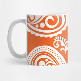 Mandala Pattern Orange and White Halloween Fall Autumn Season Mug